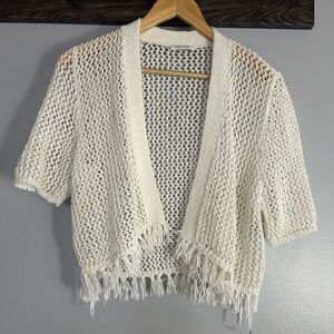 Calvin Klein crop crochet sweater
